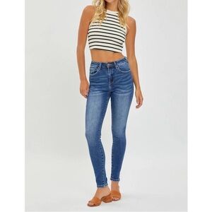 Risen Jeans Womens 9/29 Dark Wash Skinny High Rise‎ Stretch RDP5607 Denim 523